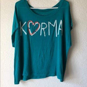 Teal K❤️rma loose fit t-shirt